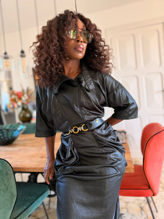 C&A robe vintage effect cuir