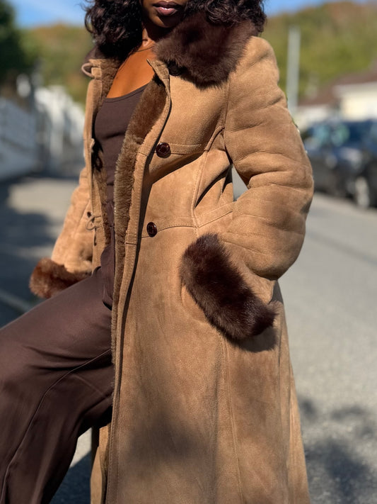 Manteau long vintage, fabrication française