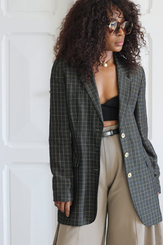 For you blazer à motifs carreaux