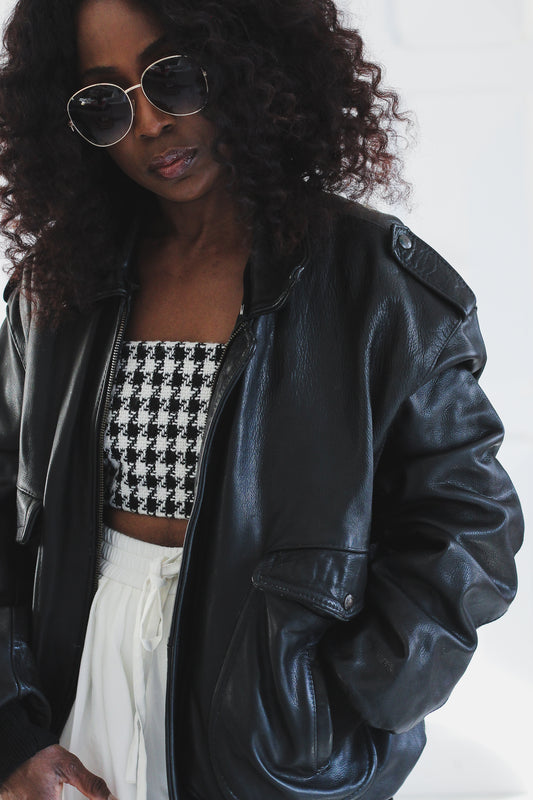 Blouson bombers cuir véritable