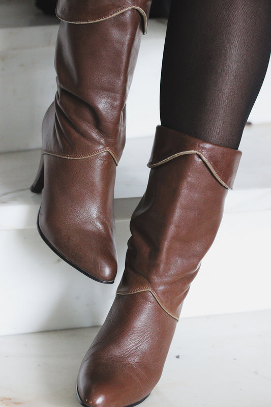 Bottines vintage cuir de veau