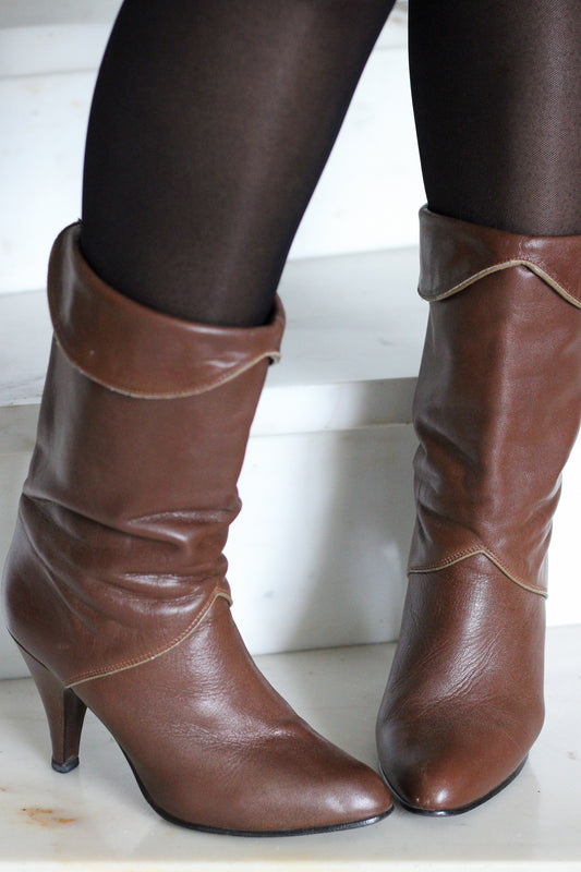 Bottines vintage cuir de veau