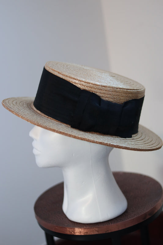Chapeau canotier en paille