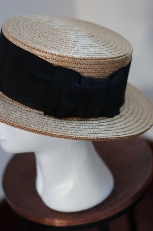 Chapeau canotier en paille