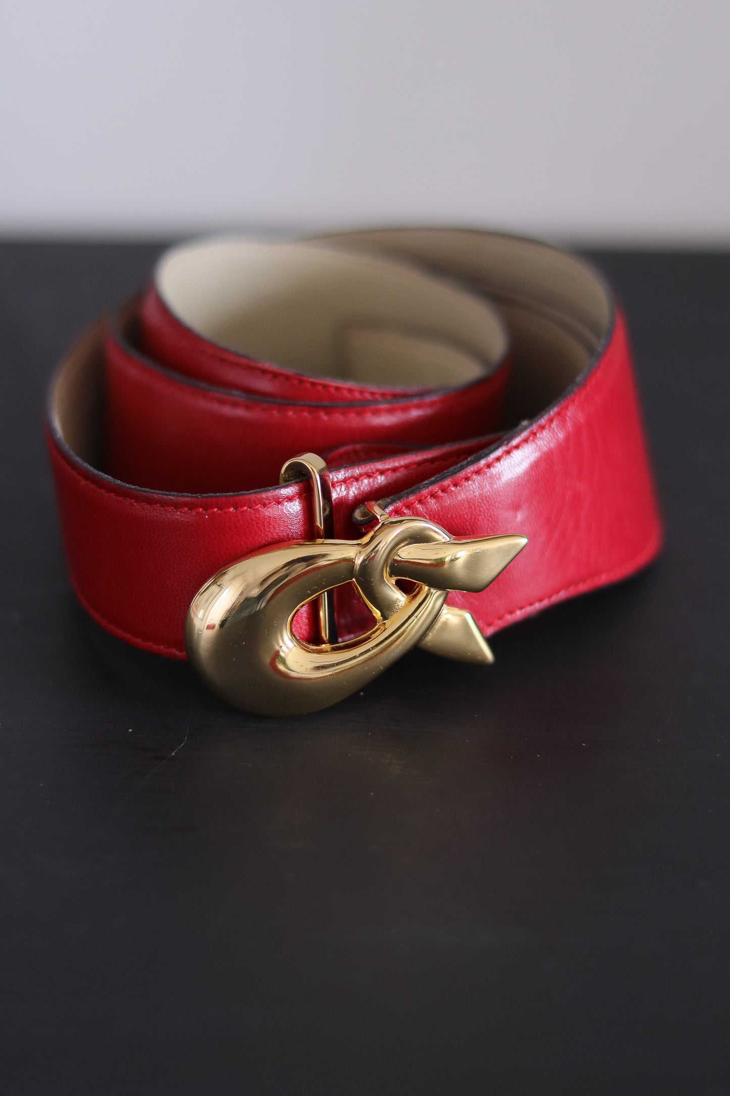 Ceinture Rodo en cuir rouge