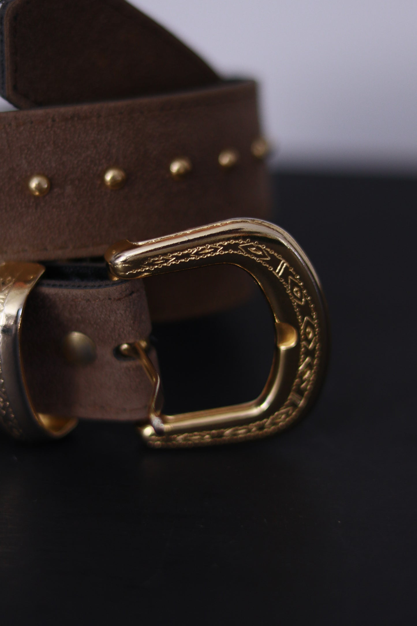 Ceinture en cuir taupe