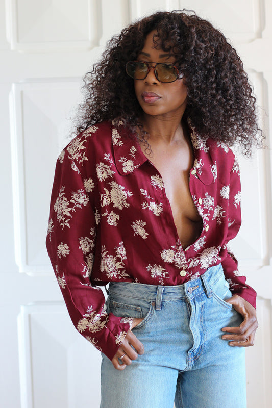 St-Michael chemisier vintage fleuri avec épaulettes