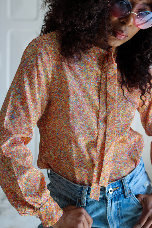 Fait main Chemisier à col lavallière