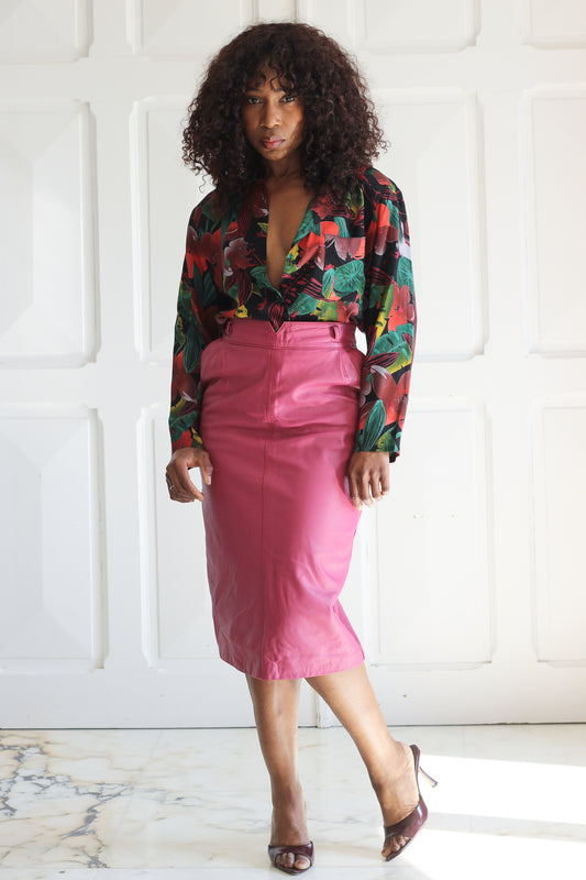 Fabrication française chemisier vintage à motifs