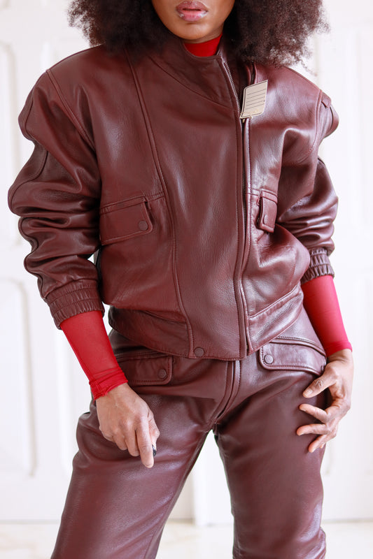 IXS combinaison cuir bordeaux