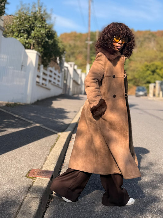 Manteau long vintage, fabrication française