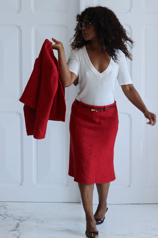 Fait main ensemble jupe en laine Danielle