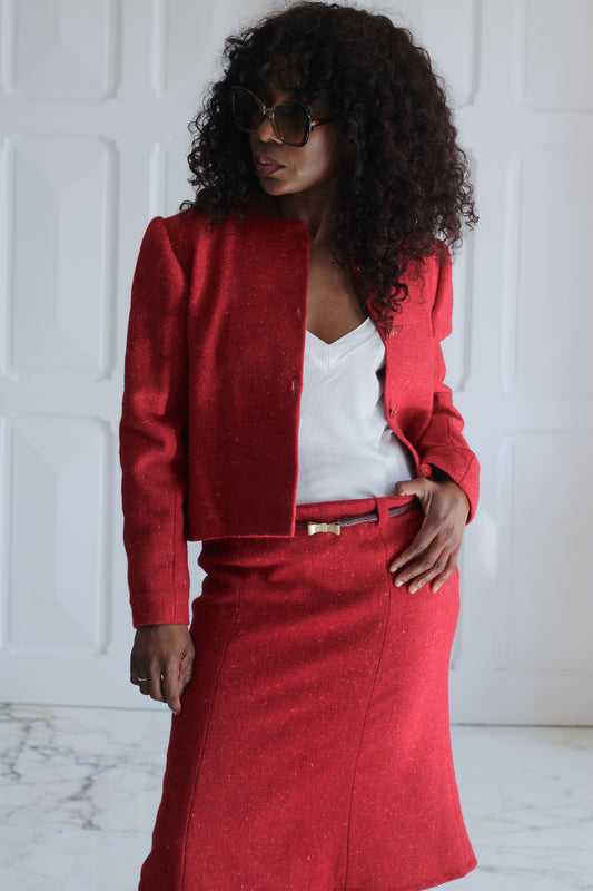 Fait main ensemble jupe en laine Danielle