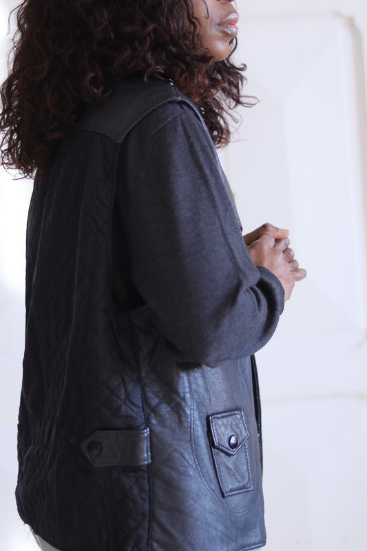 Nicotine Gilet cuir vintage