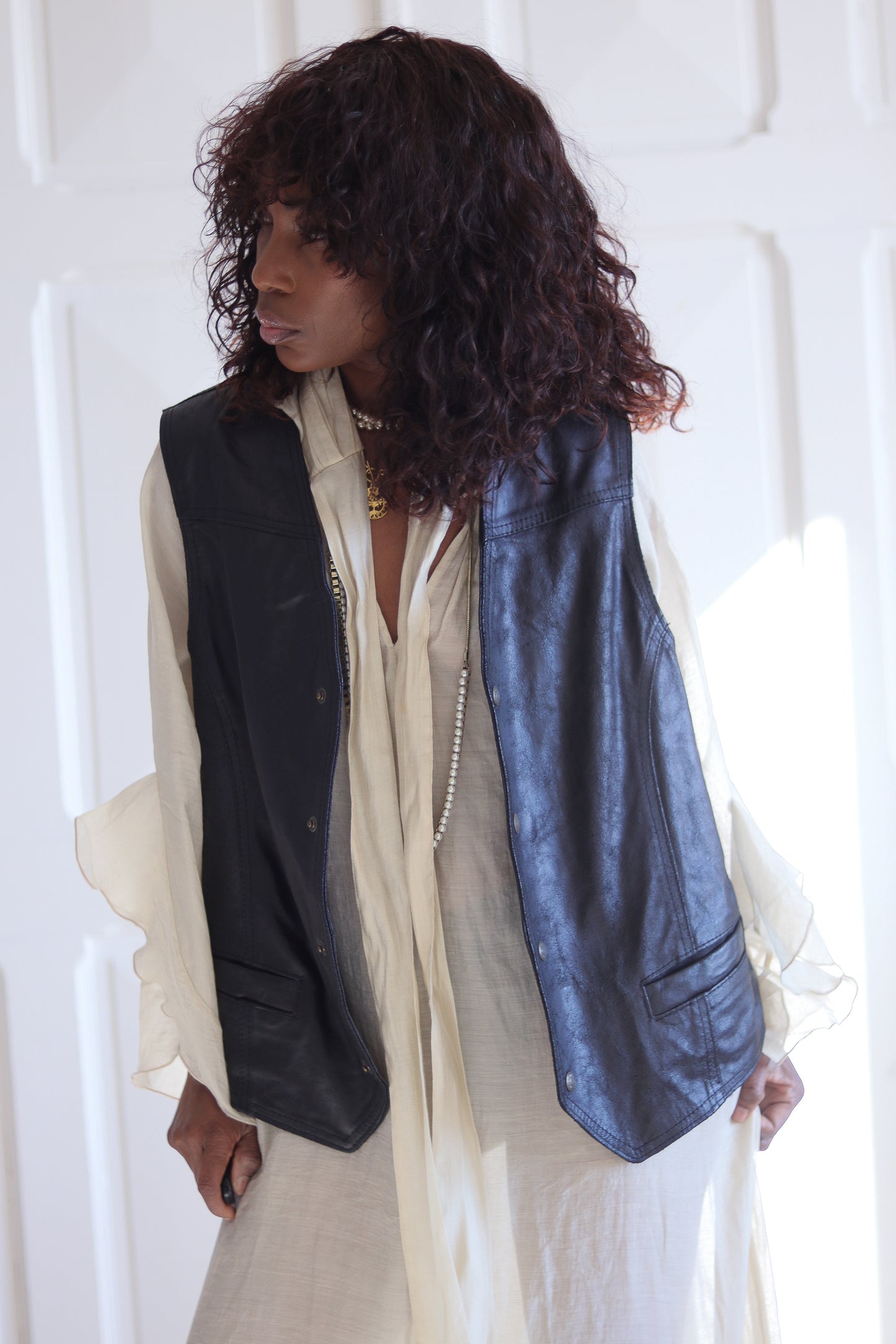 Gilet cuir aéronautique