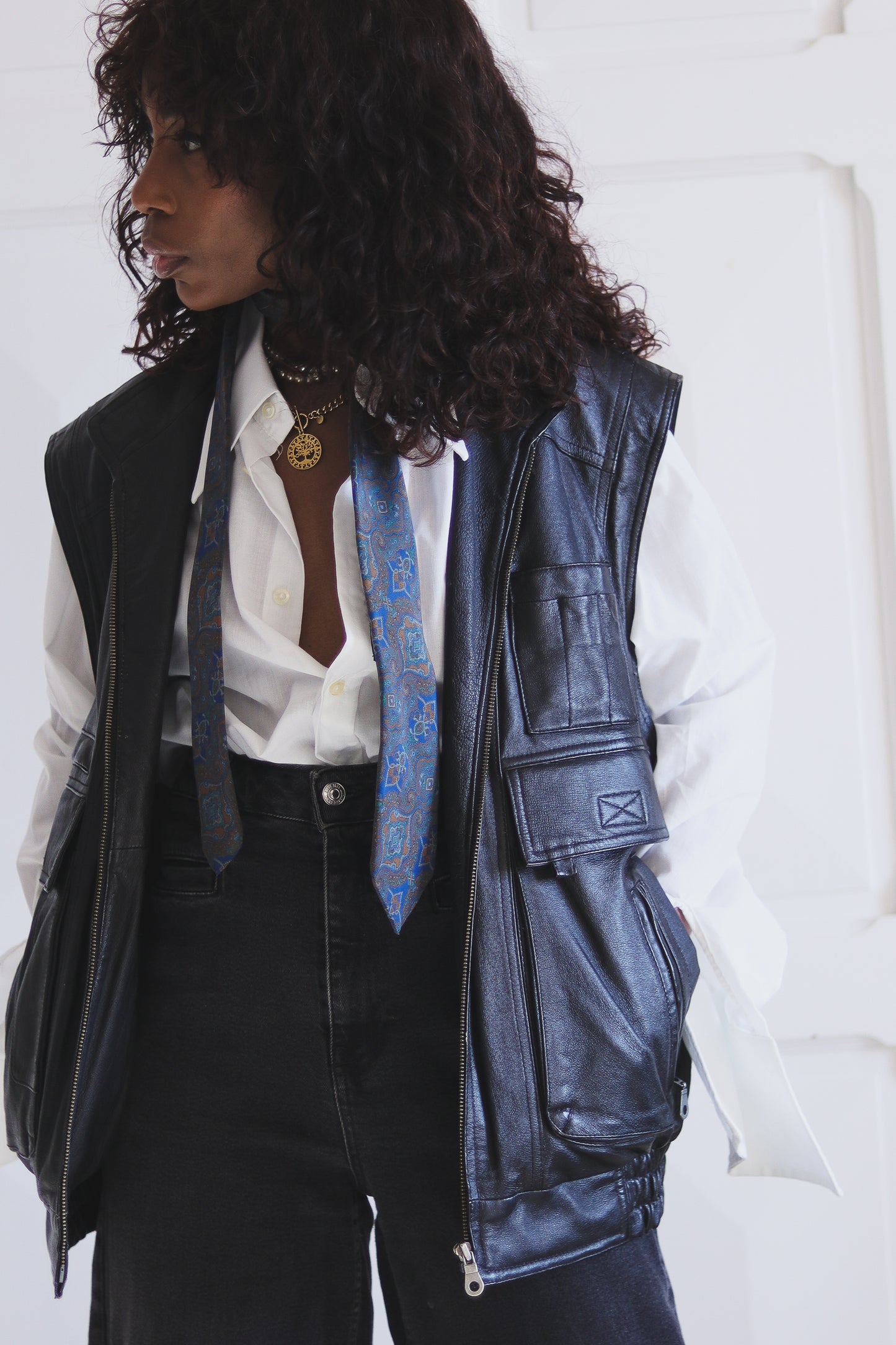 Gilet cuir vintage