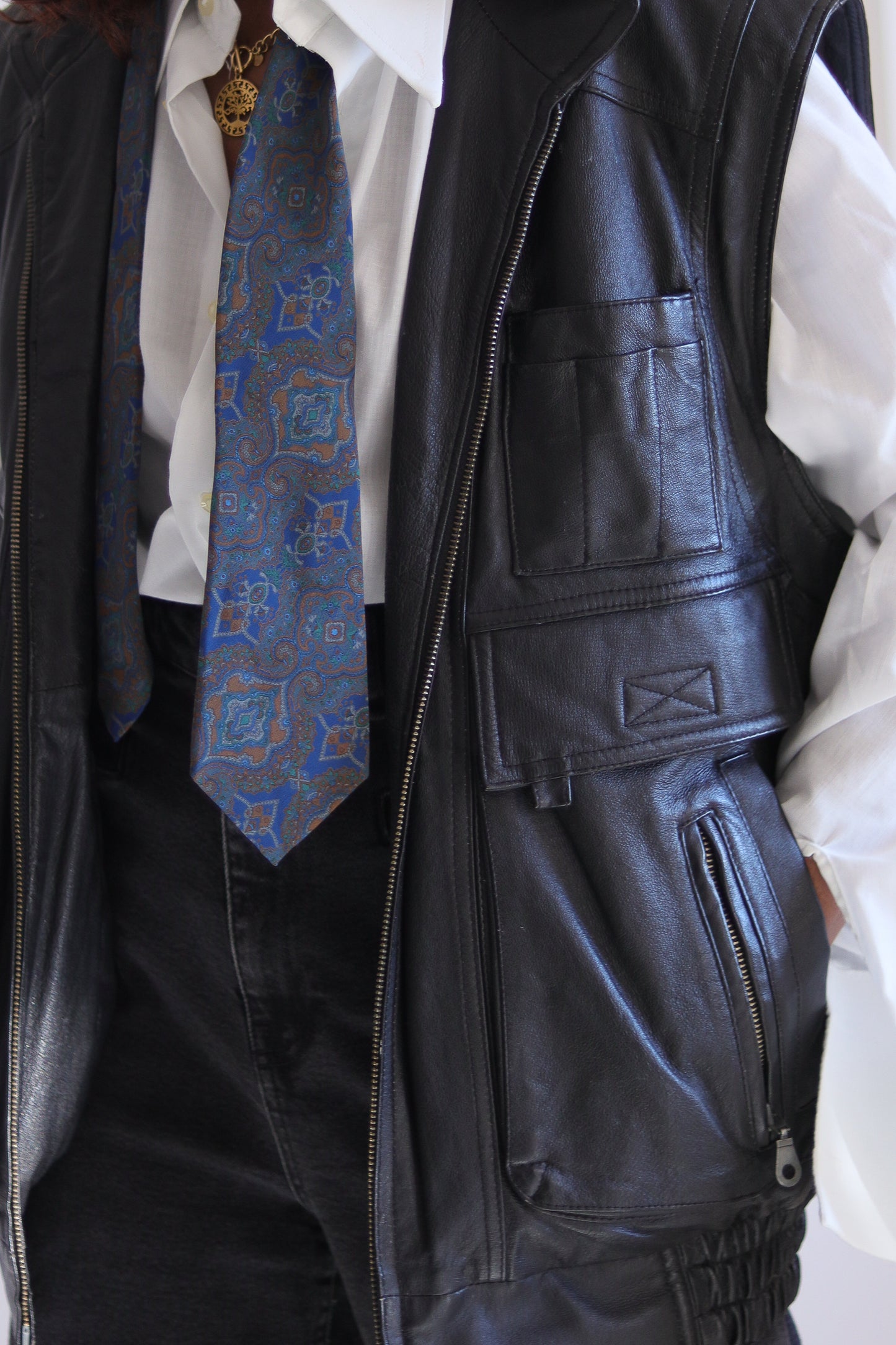 Gilet cuir vintage