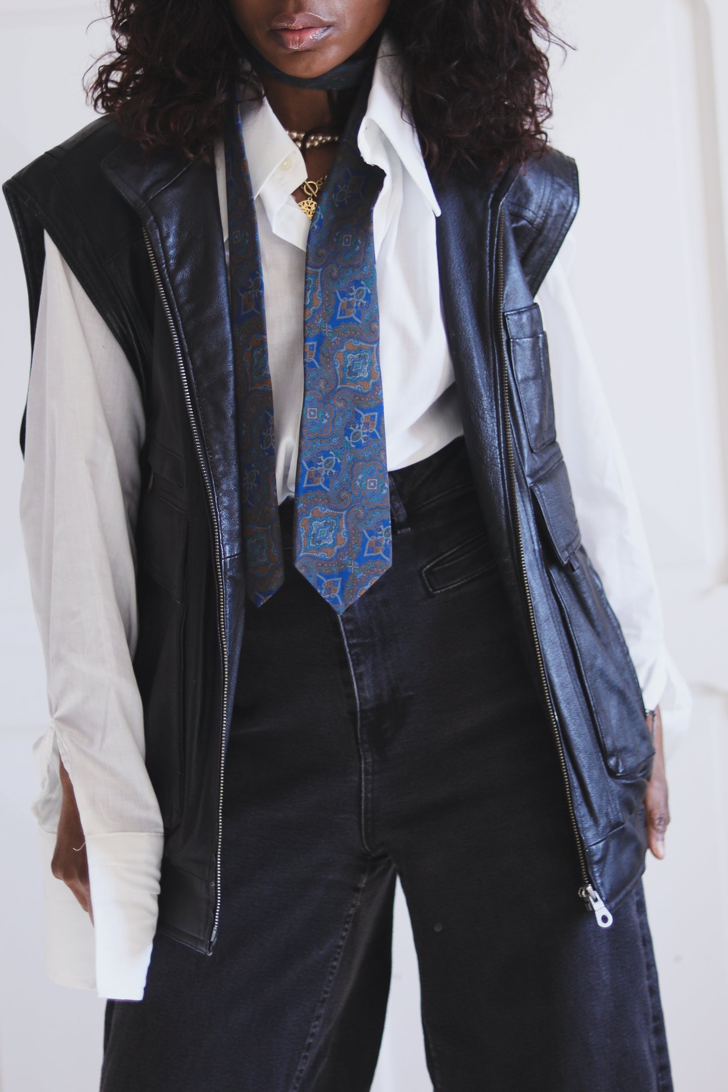 Gilet cuir vintage