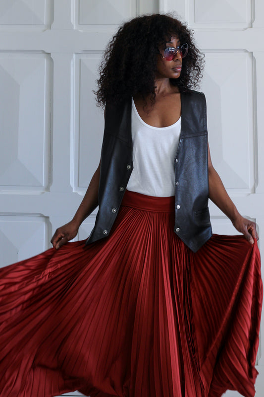 Gilet en cuir de chèvre