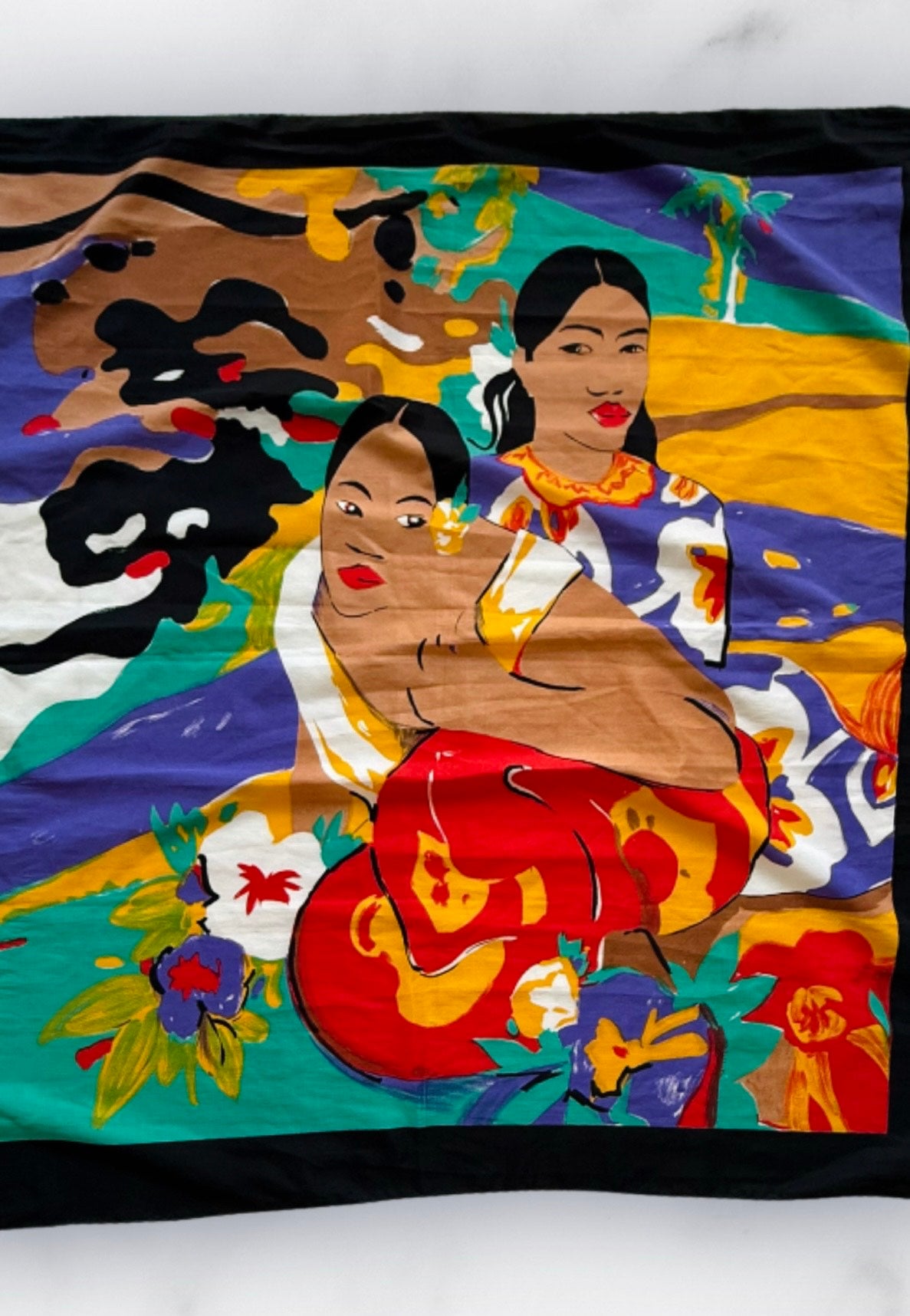 Foulard vintage inspiration Gaugin