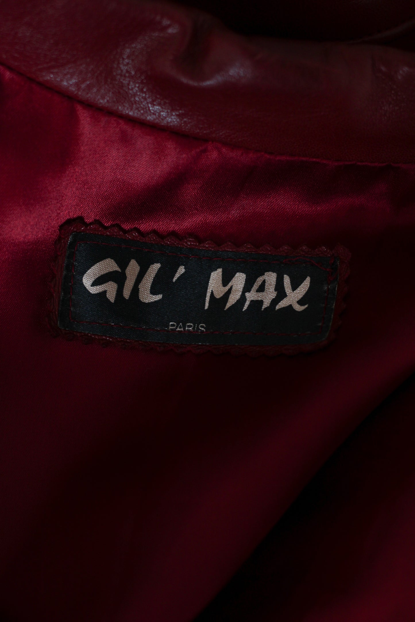 Gil & Max manteau cuir burgundy