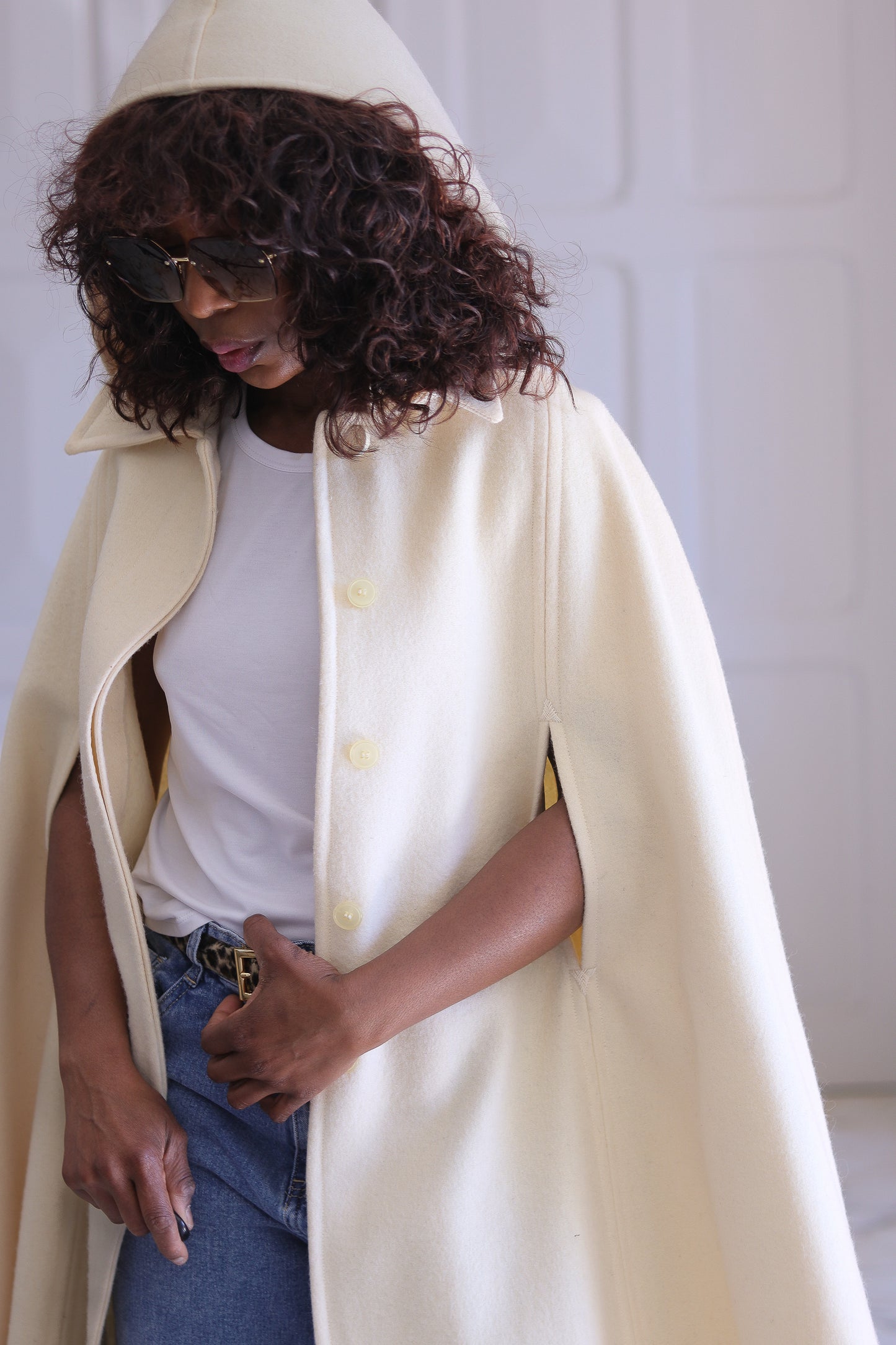 Manteau cape en laine