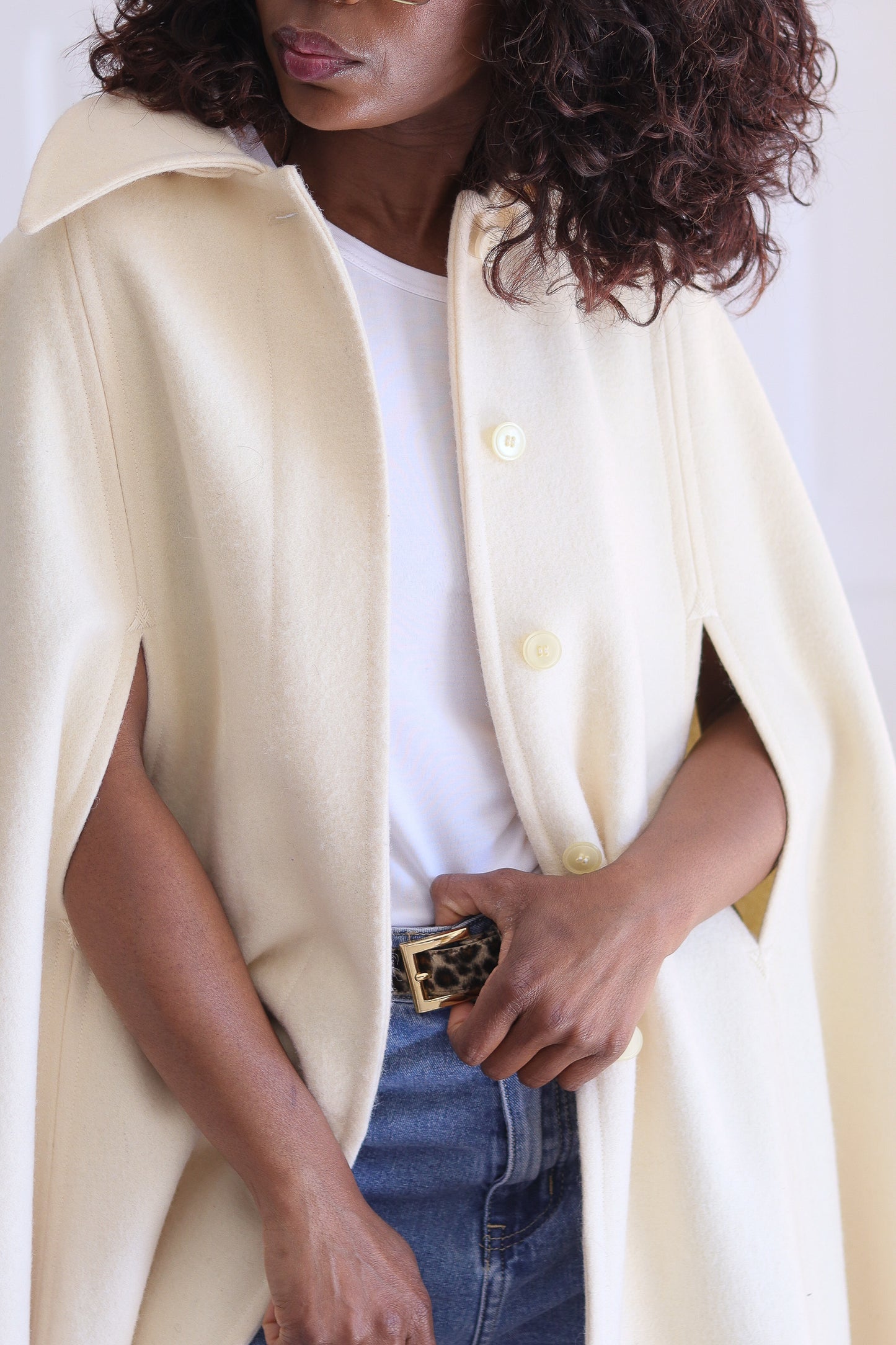 Manteau cape en laine