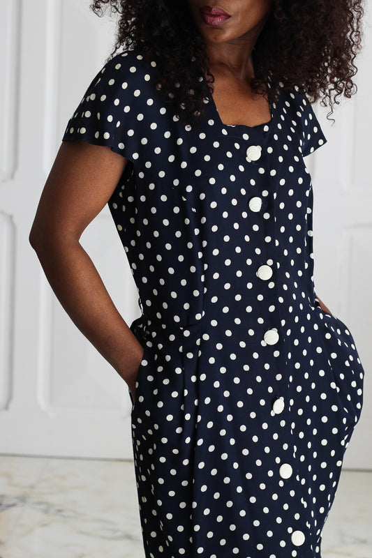 S-G ensemble robe motifs pois