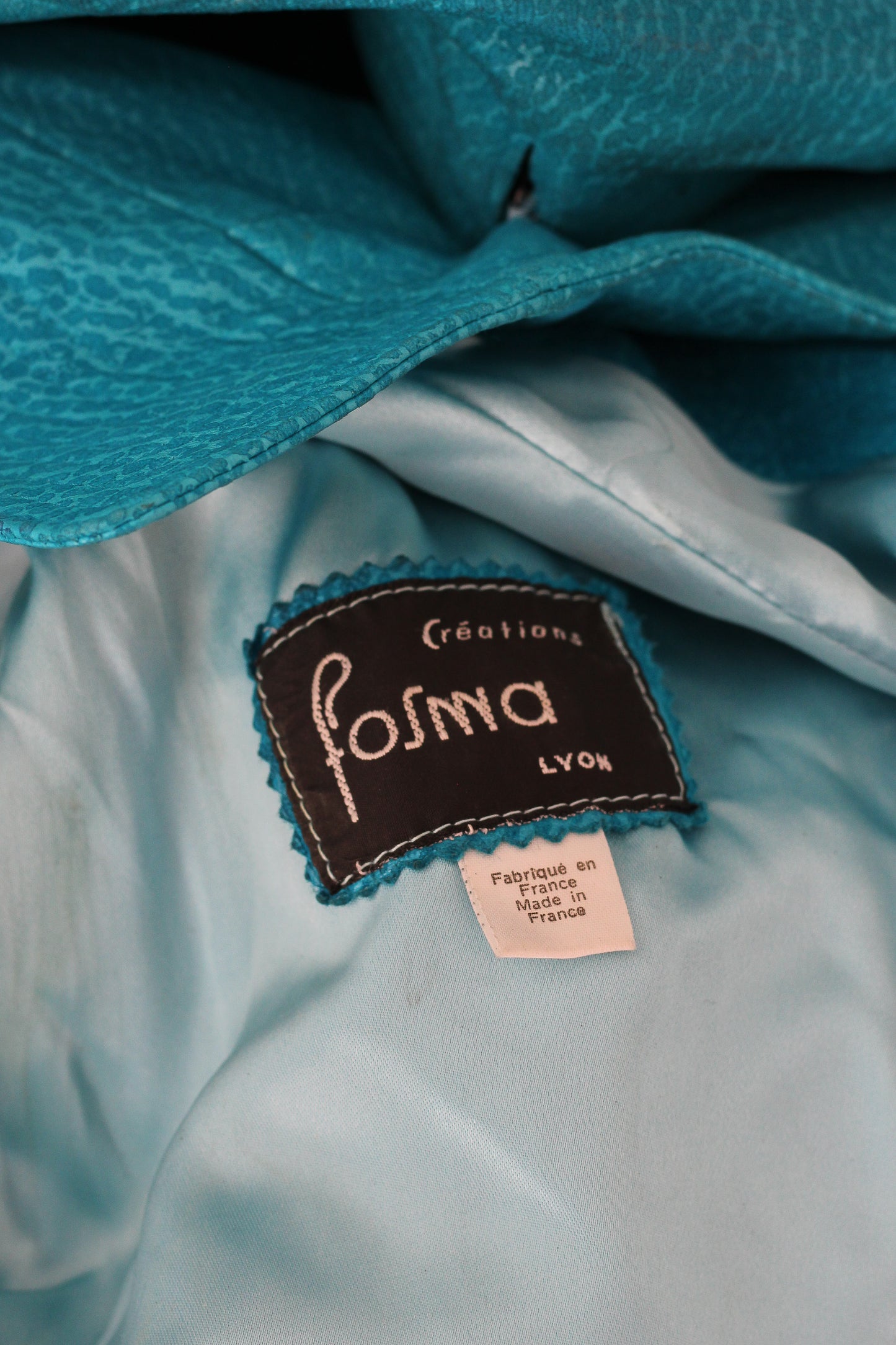 Fosma robe en cuir bleu turqouise