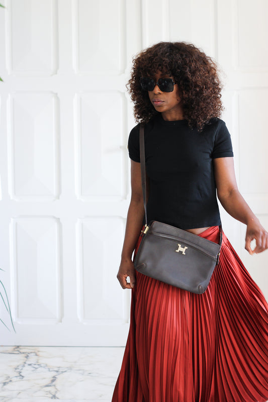 Sac bandoulière en cuir Pourchet