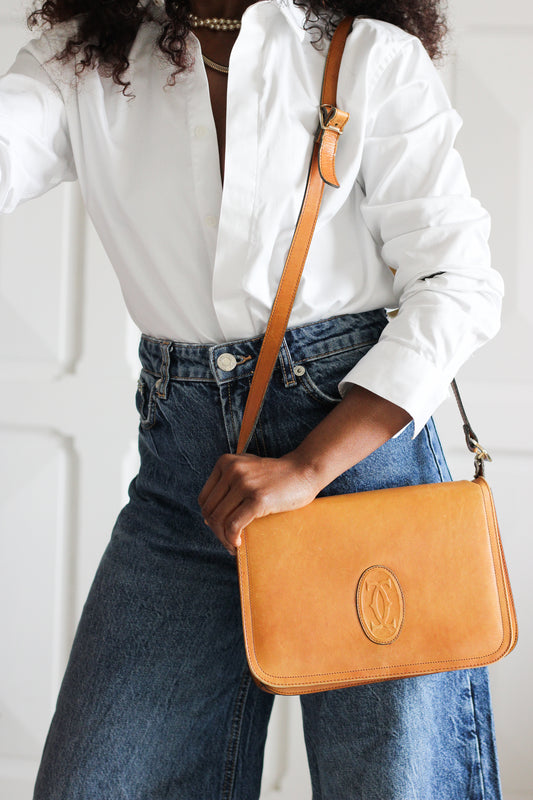 Sac bandoulière en cuir Cartier
