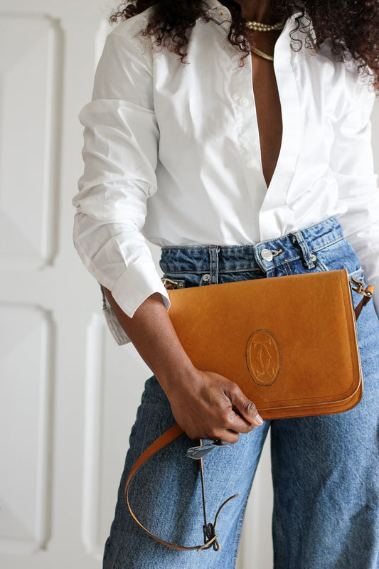 Sac bandoulière en cuir Cartier