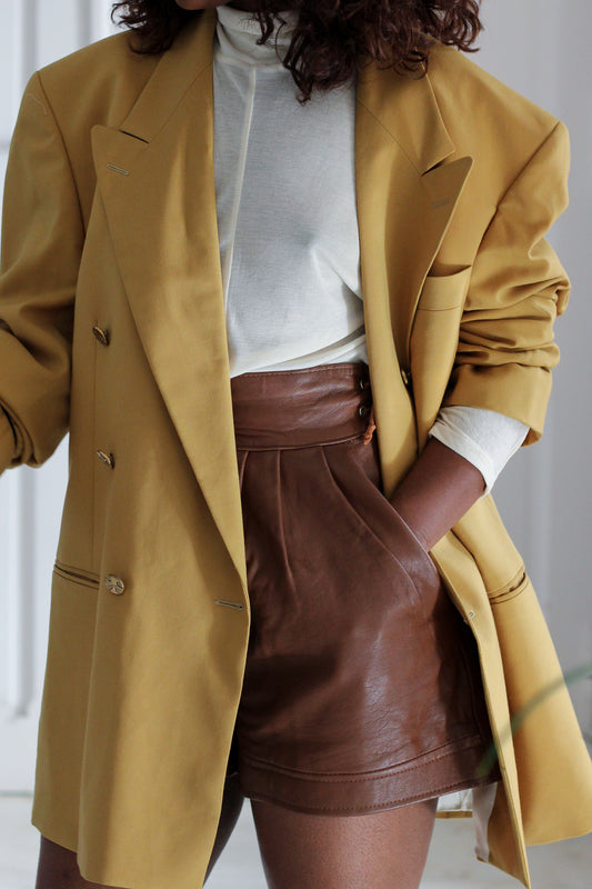 Short en cuir d'agneau