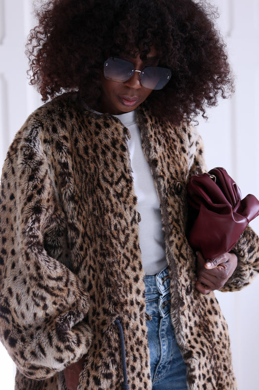 Sylvia Dorante manteau fausse fourrure