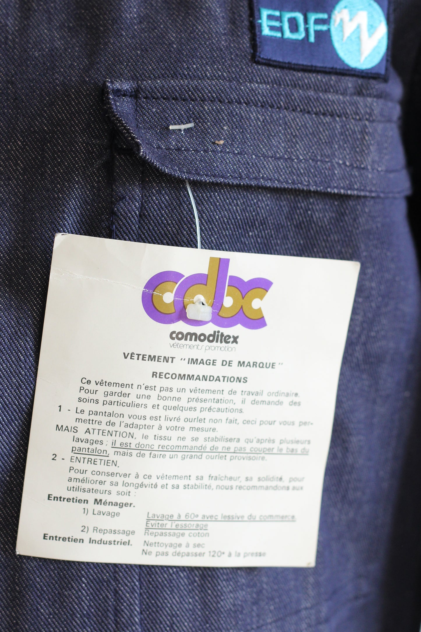 Veste de travail vintage EDF en denim