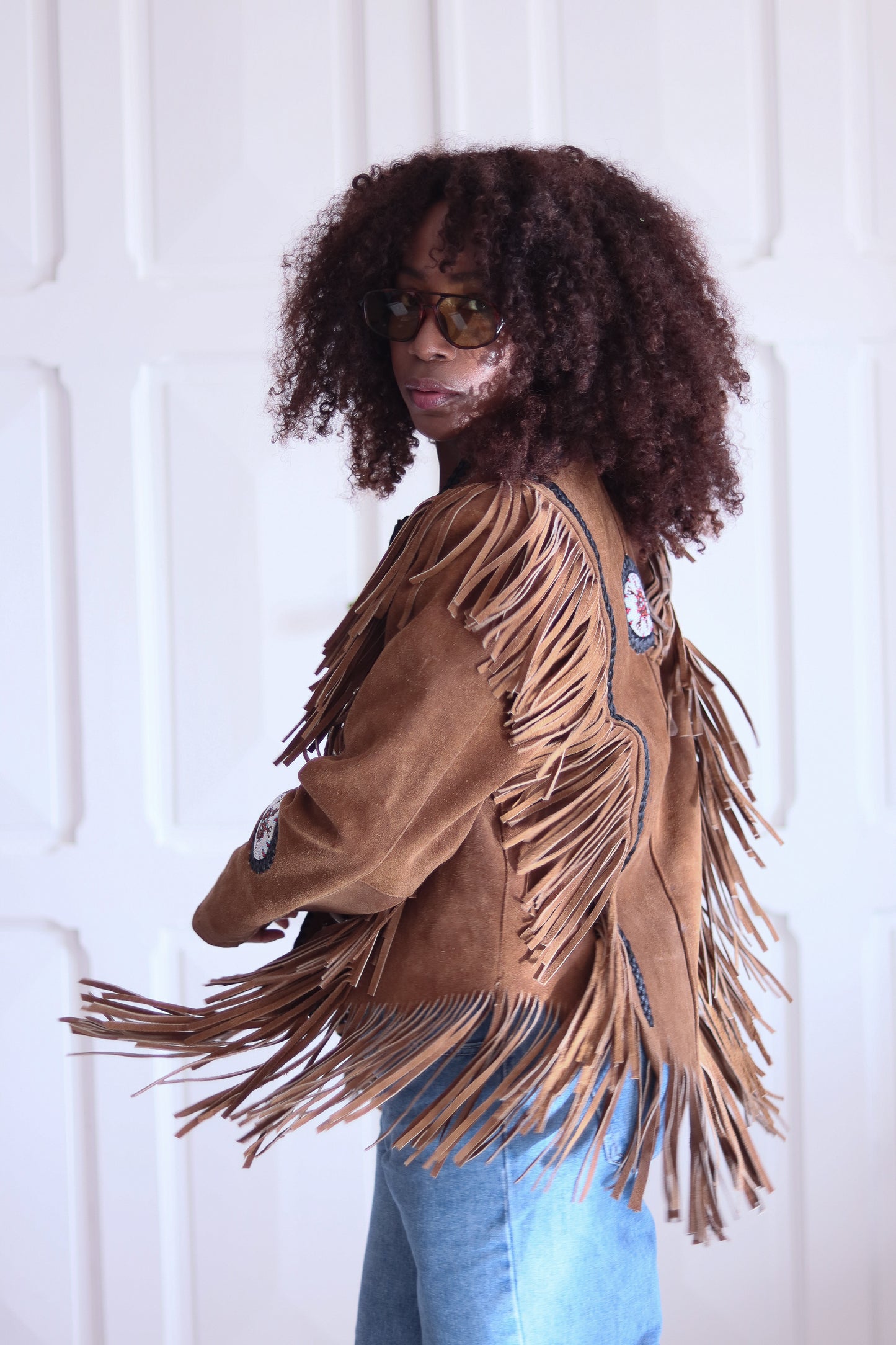 Veste à franges artisanale