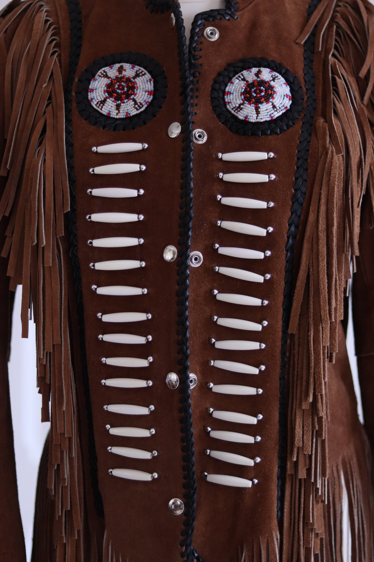 Veste à franges artisanale