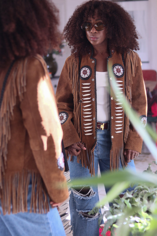 Veste à franges artisanale