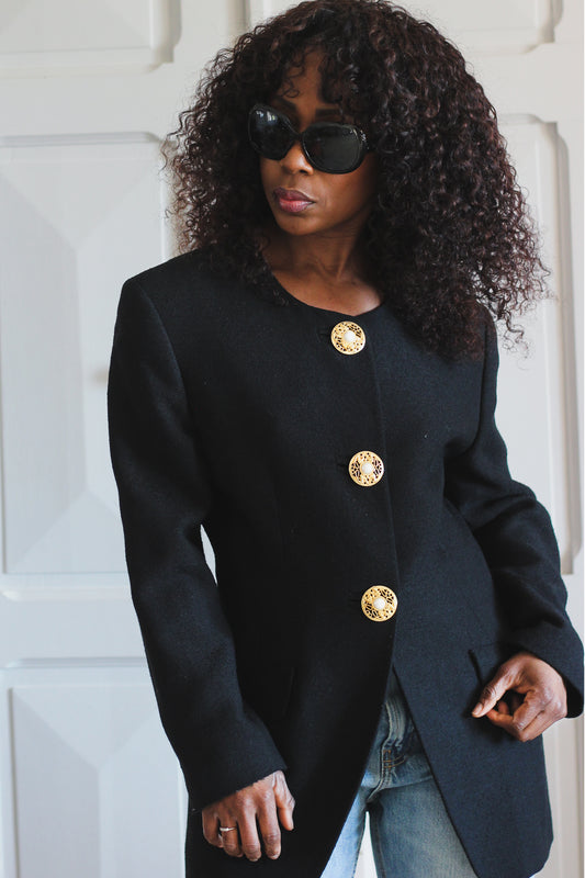 Veste de cocktail vintage à boutons bijoux