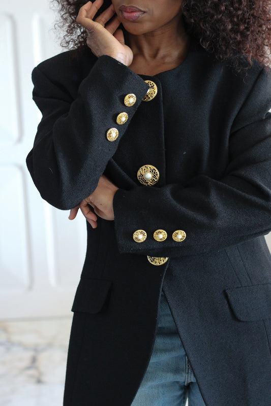 Veste de cocktail vintage à boutons bijoux