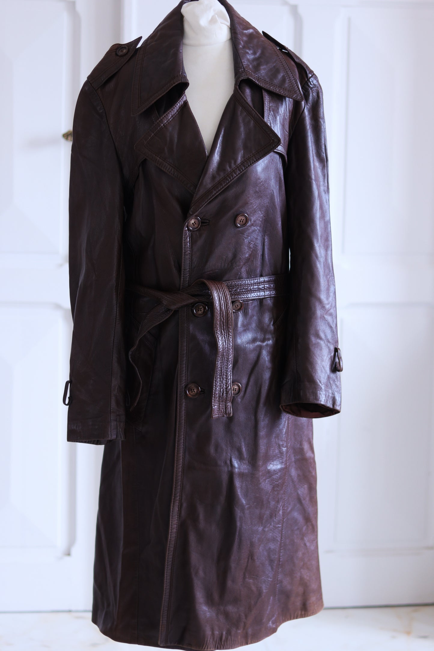 Veste trench en cuir