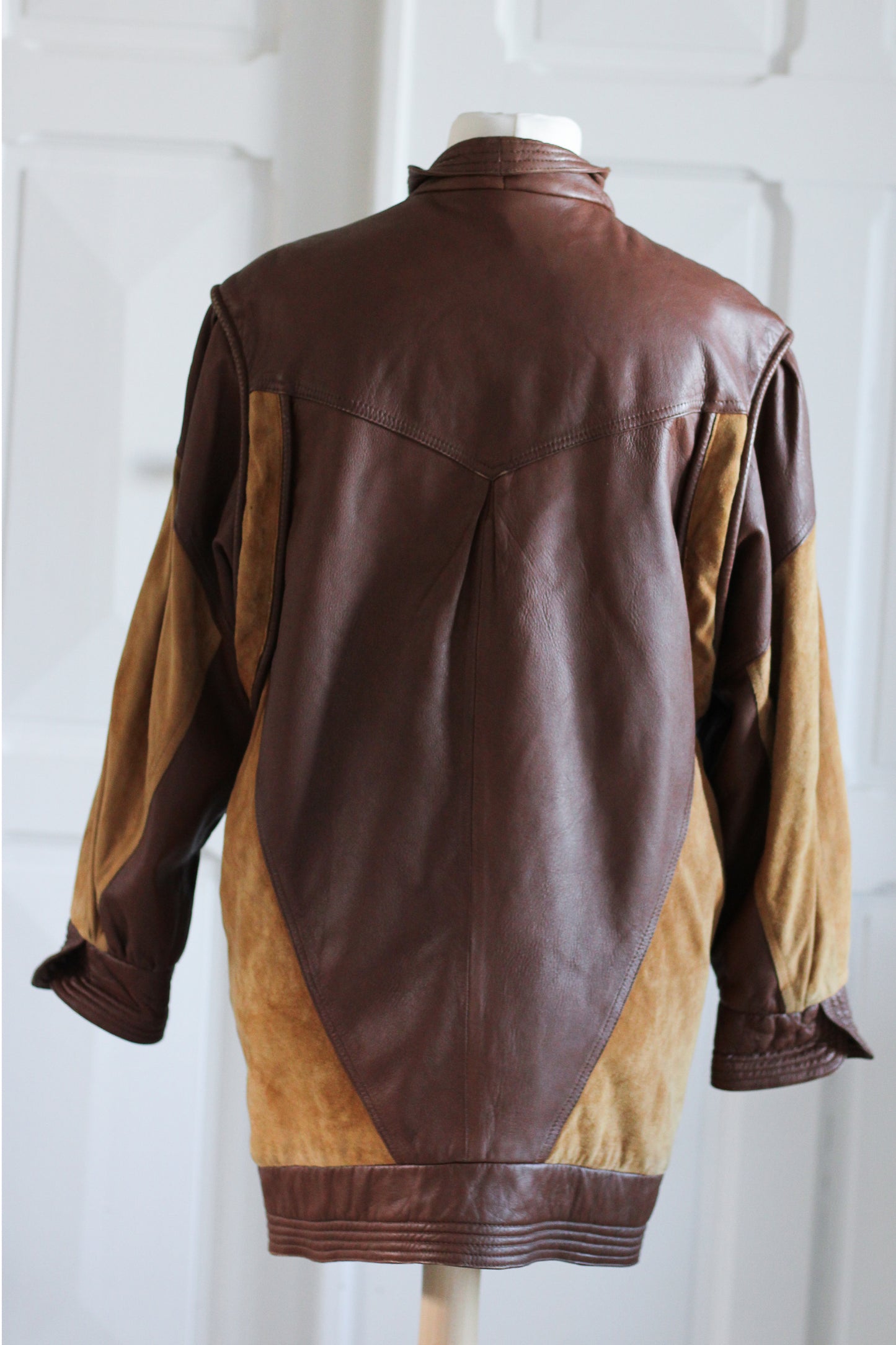 Veste cuir daim vintage années 1980