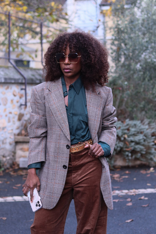 Blazer en laine à col large