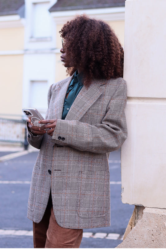 Blazer en laine à col large