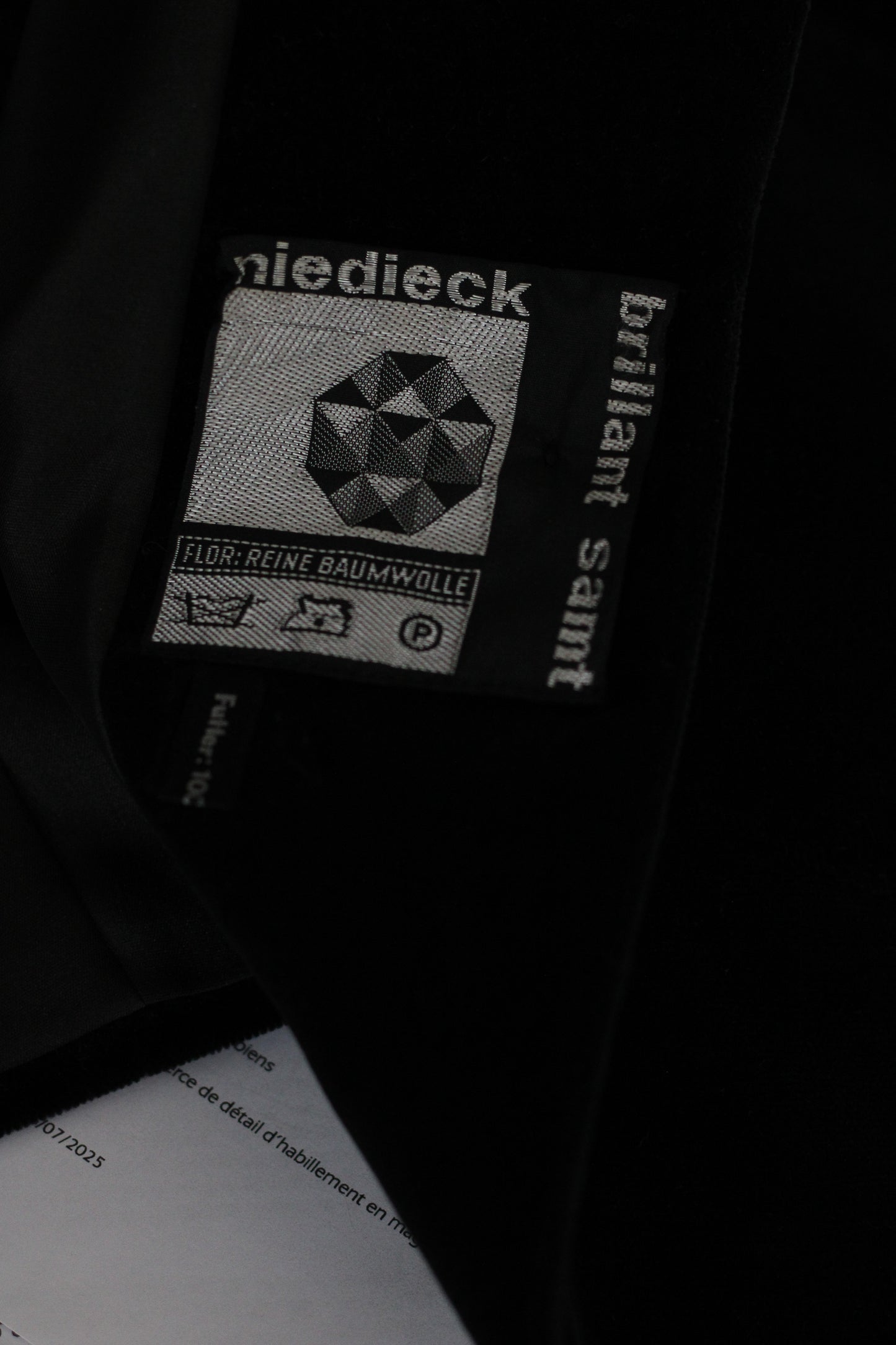 Blazer vintage en velours noir Niedieck