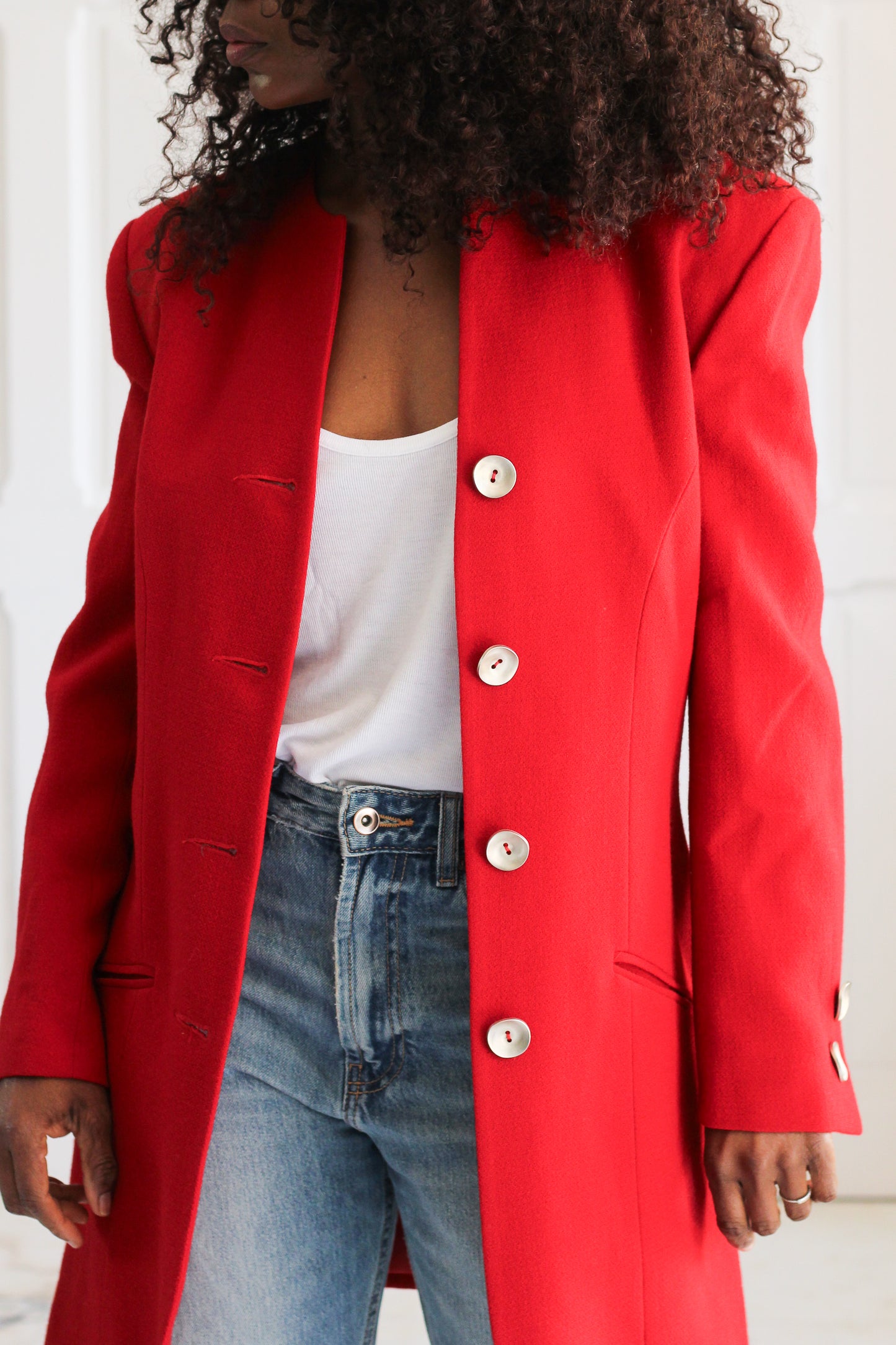 Nelly Cartier blazer en laine rouge