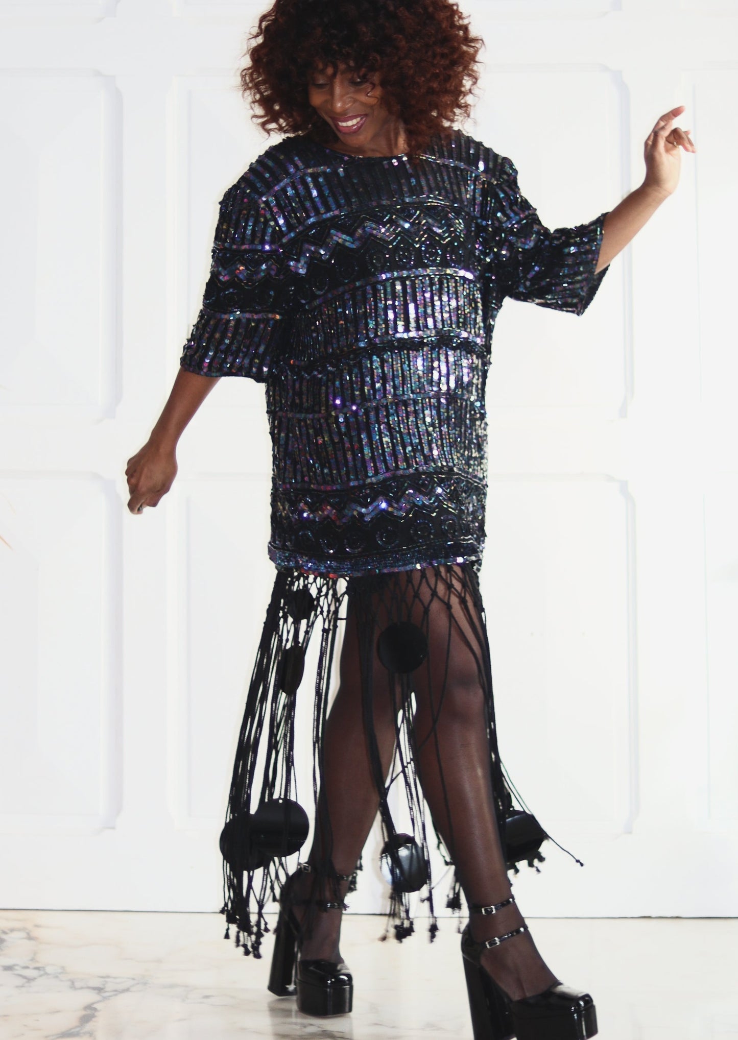 Frank USHER blouse en sequins