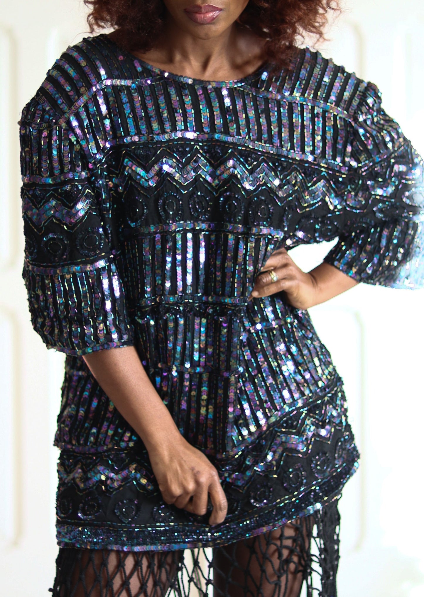 Frank USHER blouse en sequins