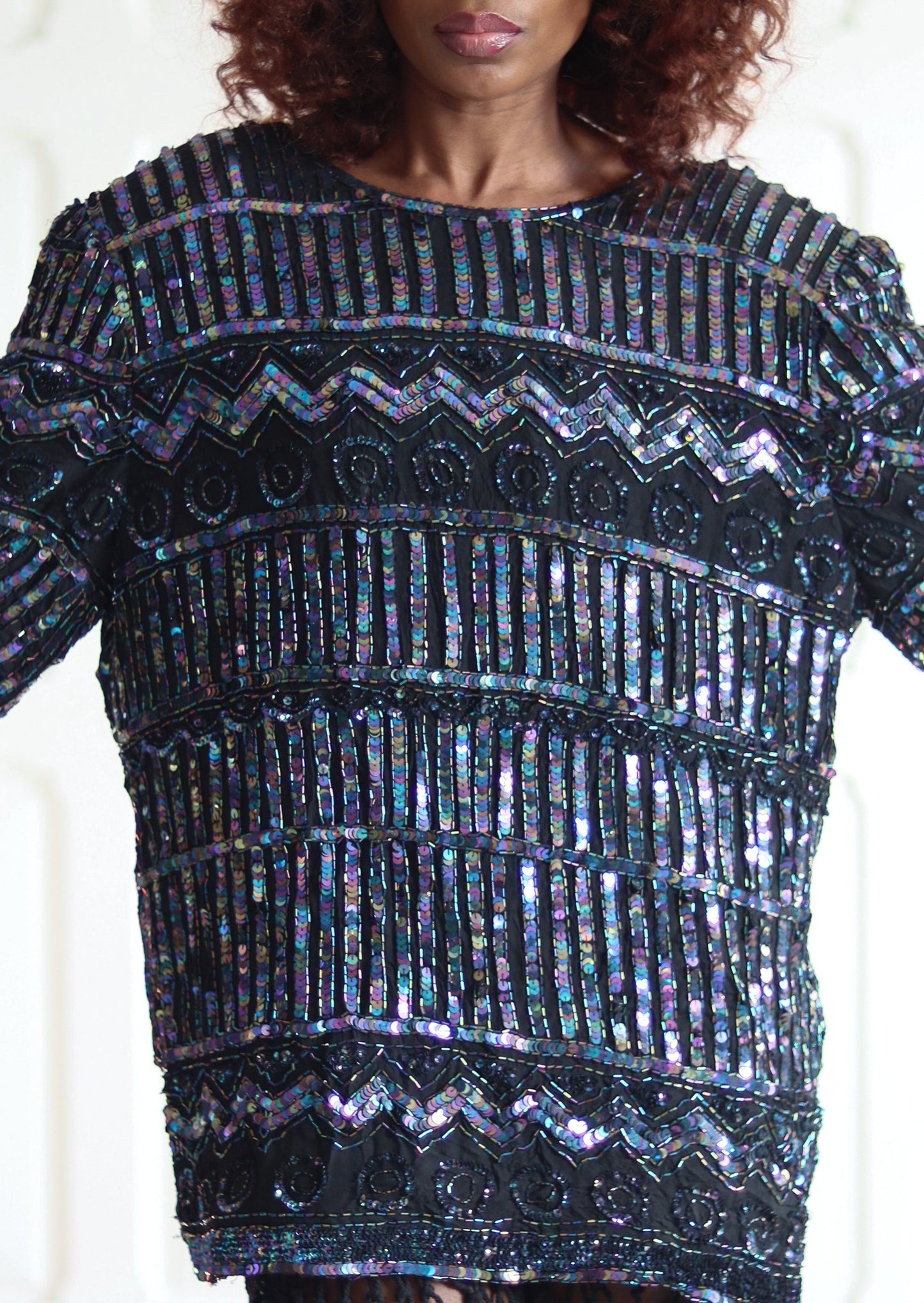 Frank USHER blouse en sequins