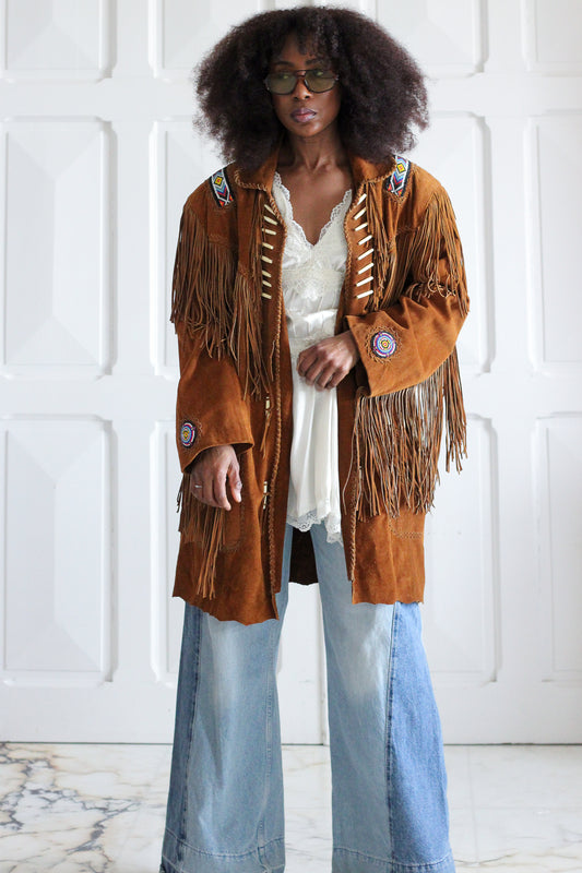 Tatanka Vestee à franges en cuir sude